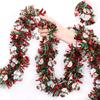 Christmas Tinsel Garlands Decoration Bar Tops 2/10M Red Green Wreath Xmas Tree Ornaments Party Home Staircase Decor Pendant Prop