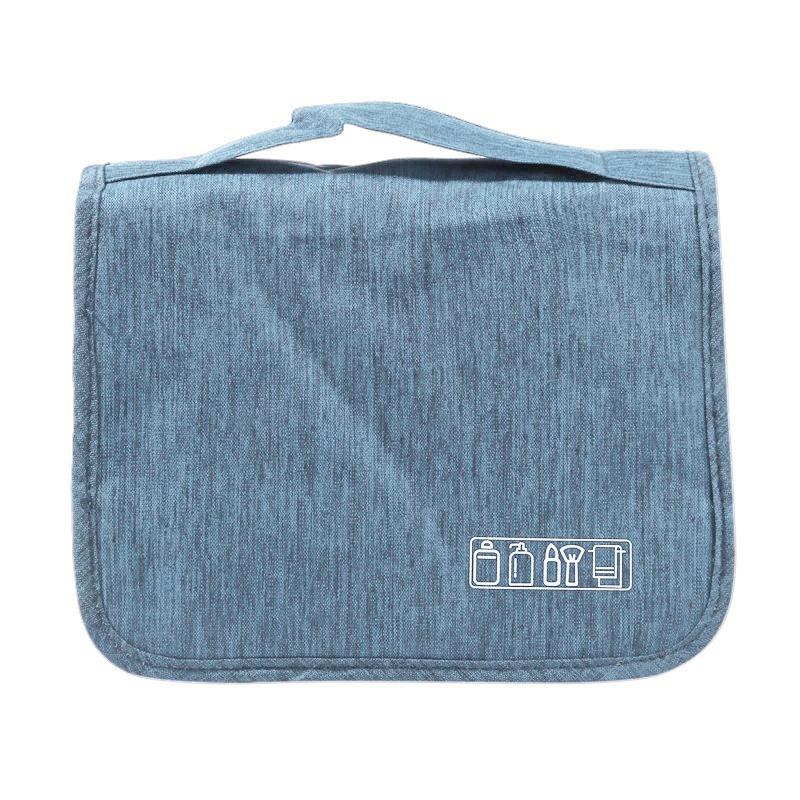 Large Capacity Solid Color Hanging Storage Bags Dry And Wet Separation Travel Wash Bags Women's Portable Cosmetics Storage Bag