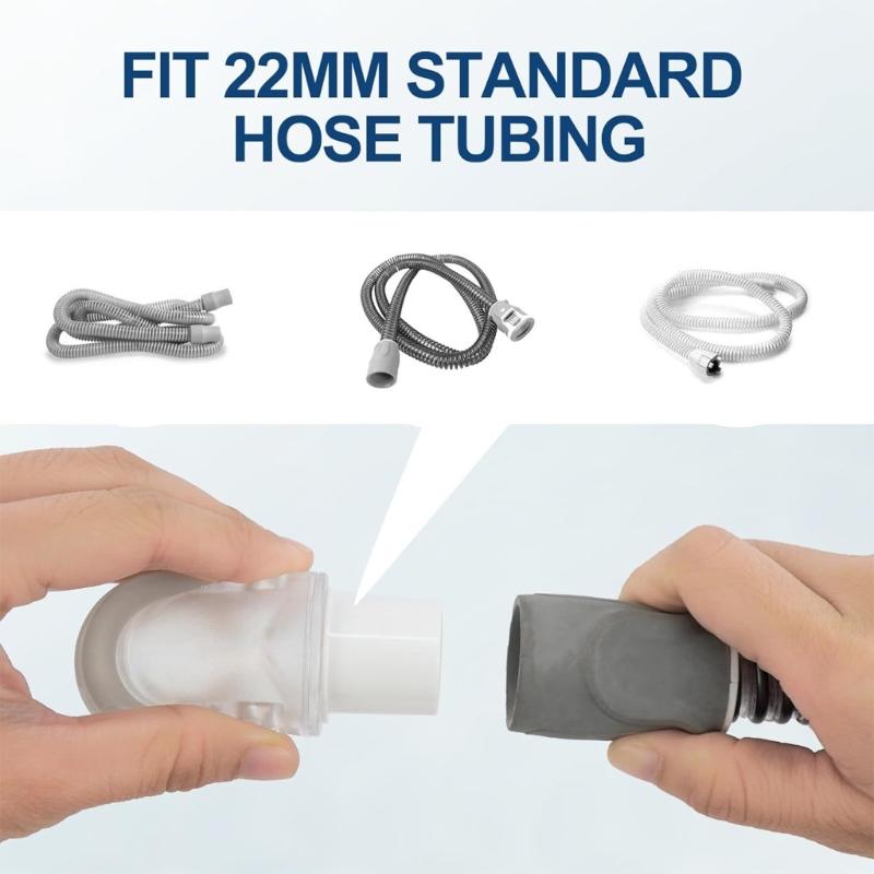 Respiratory Mask Clip-on Adapter Replacement Part ABS Breathing Tube Connector Most CPAP Machine and Respiratory