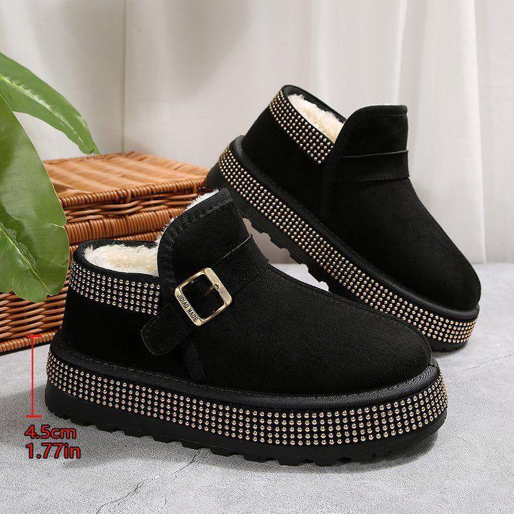 Snow boots winter new loose large size thick-soled piled thickened warm non-slip cotton shoes short boots