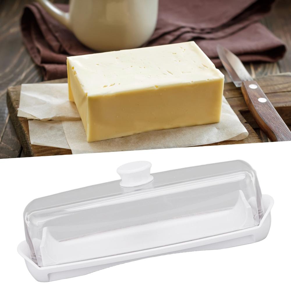 Plastic Butter Dish With Lid Transparent Cover Butter Keeper Container For Refrigerator