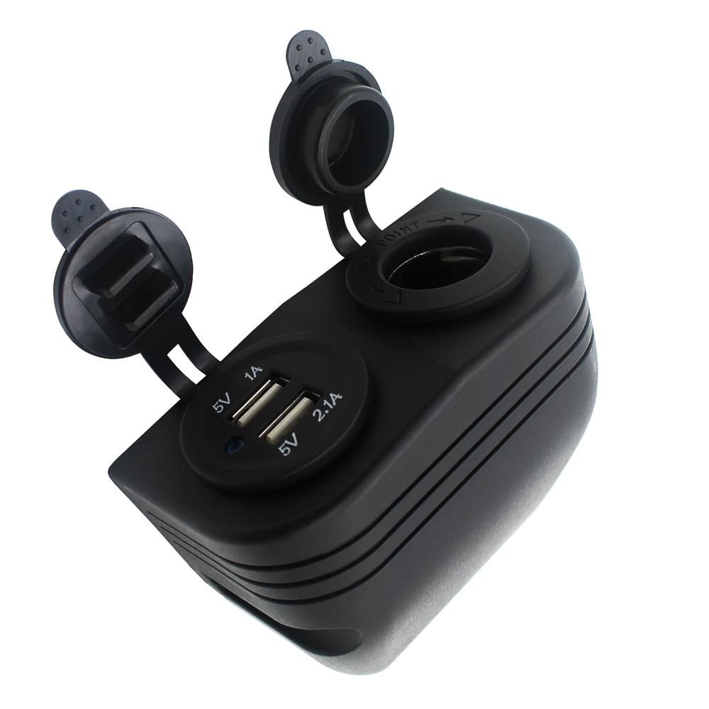 Dubbel Bilströmuttag Fördelare 12V USB-laddare Strömadapter Uttag