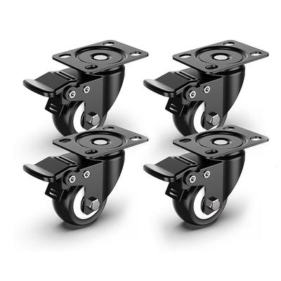 4 ks Heavy Duty otočná kolečka s bezpečnostním dvojitým uzamykáním a polyuretanovou pěnou 50 mm kolečka bez hluku, nosnost 440 lbs