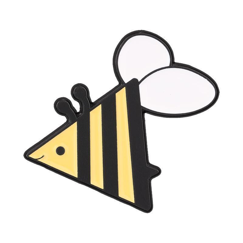Creative Cartoon Geometric Bee Badge Premium Alloy Animal Pin for Clothes Bag Lapel Decor Unique Gift for Friends Students