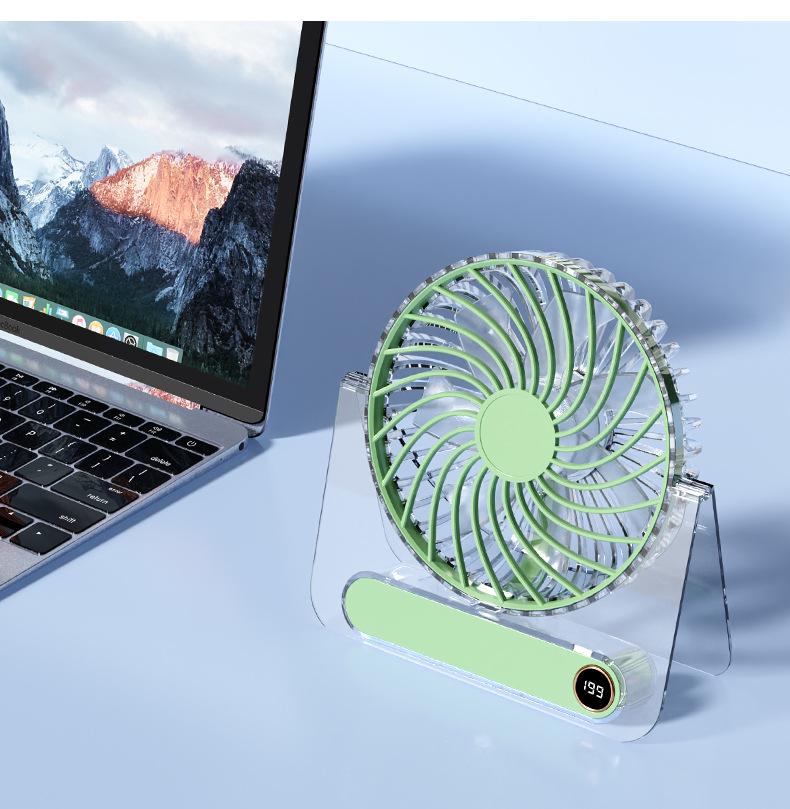 100-Speed USB Circulating Desktop & Wall-Mounted Electric Fan with Timer & Digital Display