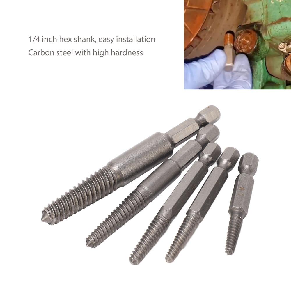 5PCS Chrome-Moly Alloy Steel Damaged Screw Extractors Bolt Extractor Tool  For Stripped Screws