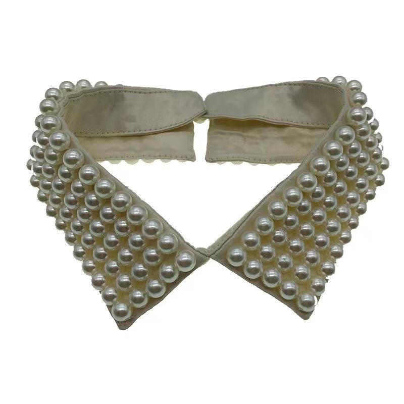 Beading Fake Collar Women Elegant Diamond Detachable Collars for Women False Shawl Shoulder Wrap Lapel False Collars Woman Tie