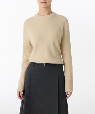 MUSINSA STANDARD WOMAN Women'S Mini Boucle Crew Neck Knit [Ecru]