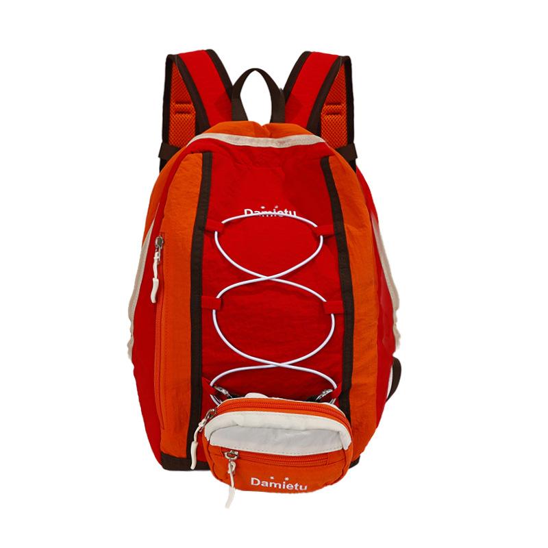 Schoolbag: Outdoor color-block lightweight backpack, casual commuting travel hiking bag, children's travel lightweight small backpack