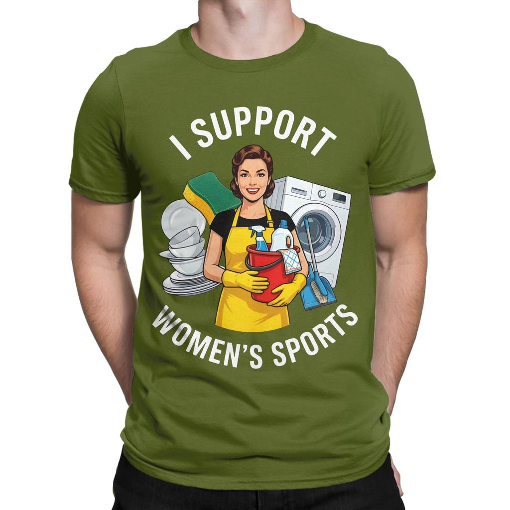 Unisexs TShirt I Support Unisexs Sports Vintage Pure Cotton Tees Short Sleeve Funny Cleaning Lady T Shirts O Neck Clothes Summer