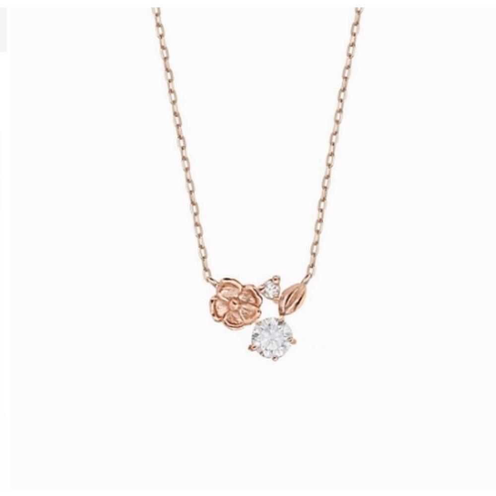 Custom-made April Birth Flower Anemone White Cubic Necklace Lnt18042T_S