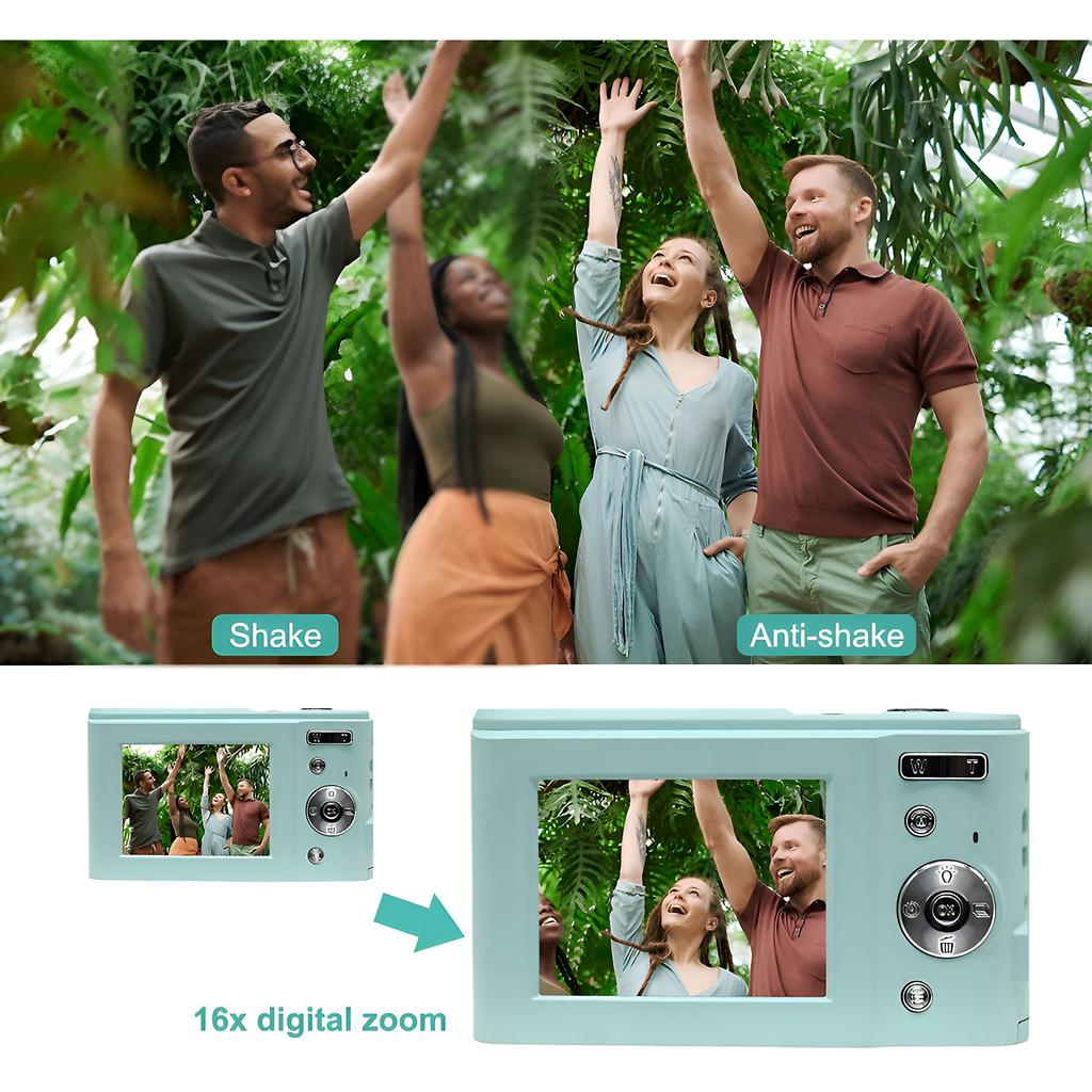 Digital Camera 48MP with 16x Digital Zoom, HD Display, 2.4 Inch IPS Screen and 32GB Memory Card Digital Cameras Silver, HD Screens