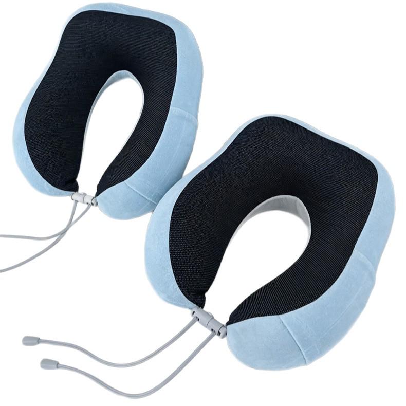 U-shaped Memory Foam Travel Neck Pillow with Magnetic Fabric for Airplane Comfort