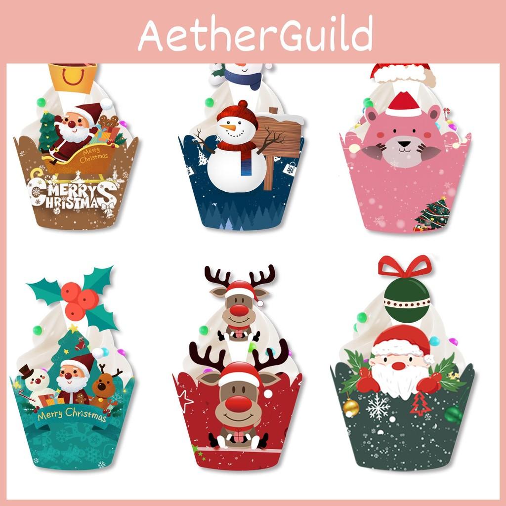 Christmas Decoration Cake Paper Flags Cards For Festive Party Celebration Prop