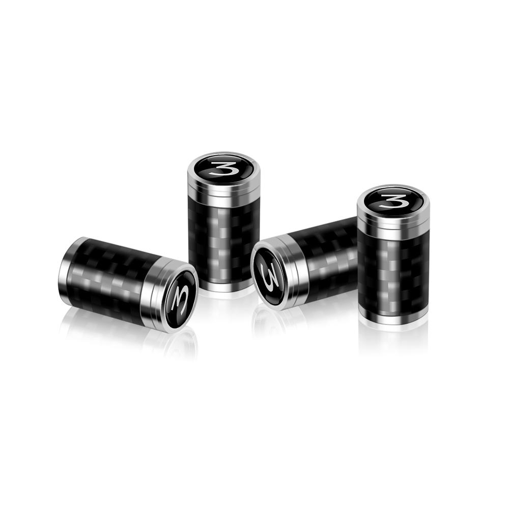ALG1 4pcs/set Car Carbon fiber pattern Tire Valve Dust Cover For Tesla Model Y Model 3 wheels Valve caps Auto Accessories