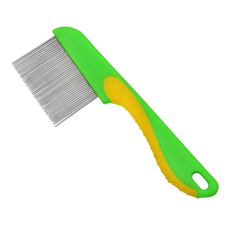 Pet Dematting Comb Steel Pet Grooming Comb For Dogs And Cats Gently Removes Loose Undercoat Flea Comb Pretty&Better