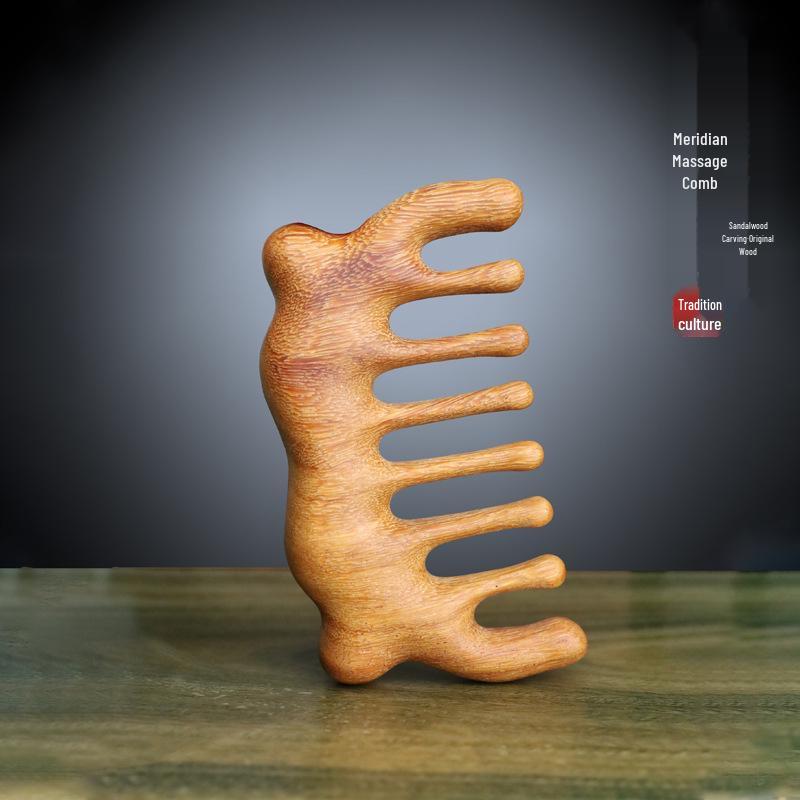 

Sandalwood Wide-Tooth Kitten Meridian Massage Comb for Long, Fluffy Hair