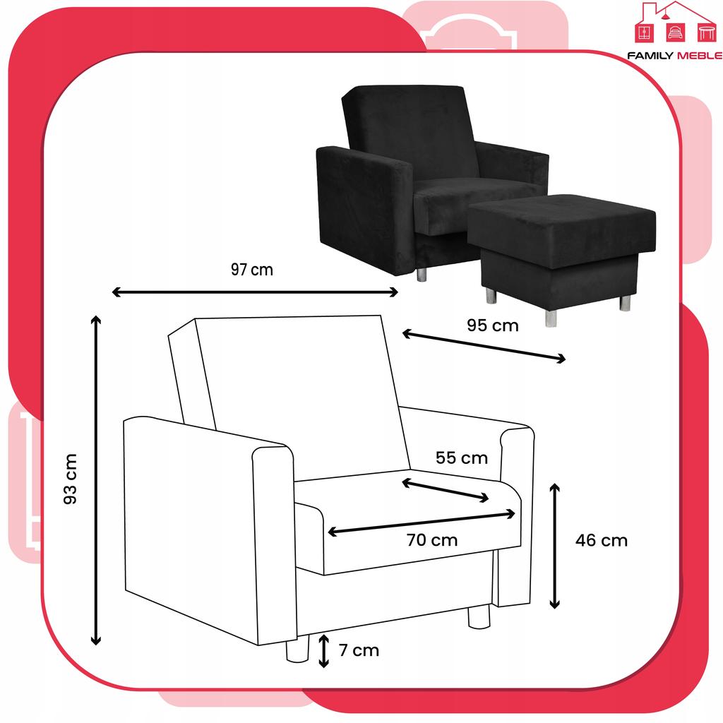 Alicja Reclining Armchair with Sleeping Footrest and Storage Family Meble