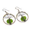 Moldavite Earrings, 999 Copper Wire Wrapped Gemstone Jewelry, Handmade  Earrings For Mother Day