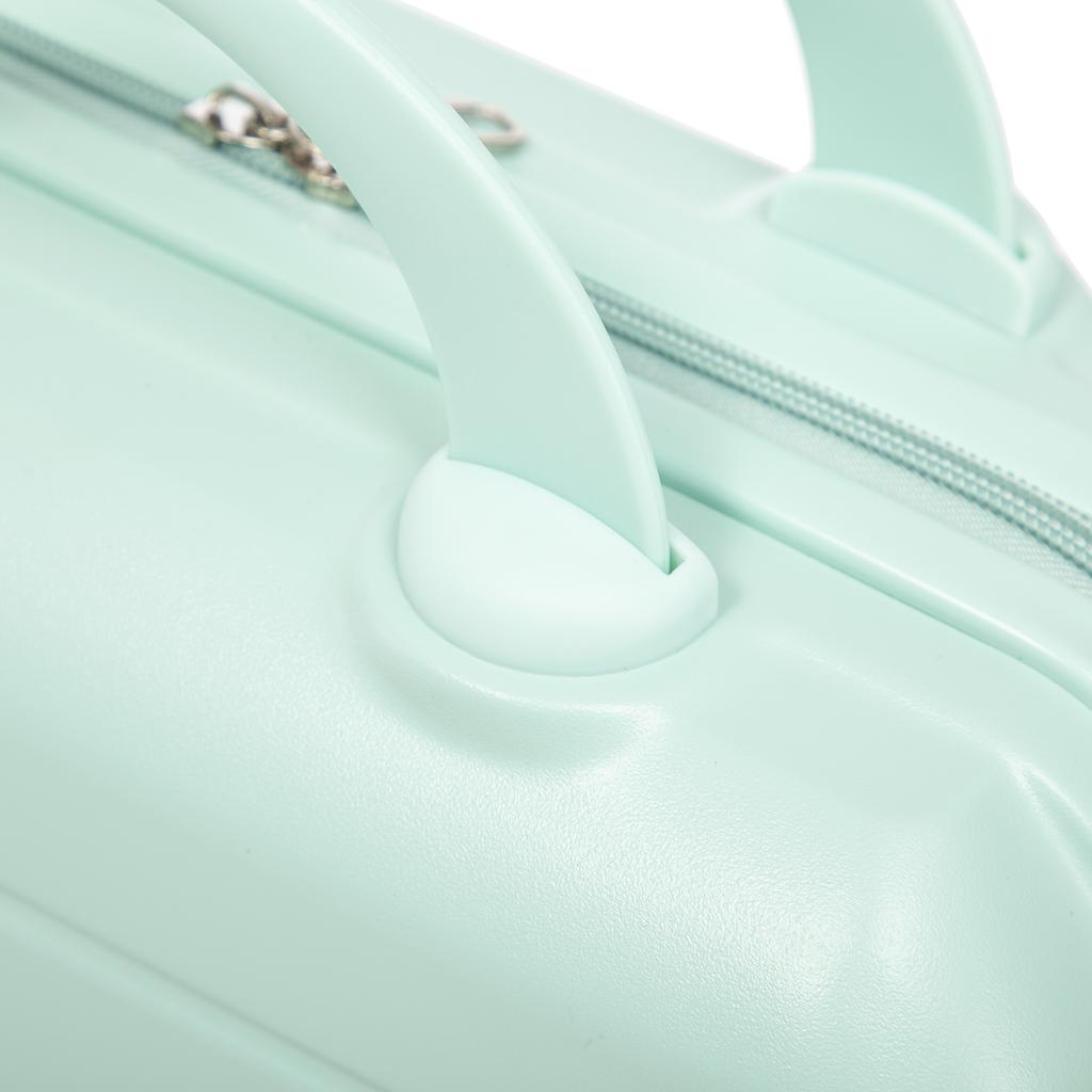14"/19" 2-piece ABS spinner luggage set with combination lock & 14" cosmetic bag (mint green)