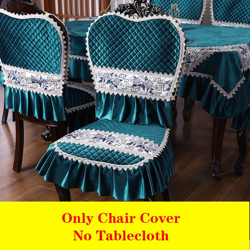 Capa de almofada para cadeira de luxo europeia leve, toalha de mesa, almofada para cadeira de jantar, capa de mesa para casa, capa de cadeira de elastano, jacquard, vermelho, 1 peça