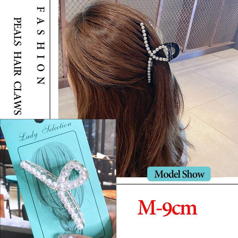 14 Styles Big Pearls Hair Clip Claws Oversize Small  Tiktak Hair Accessories for Women Korean Black White Barrette  New