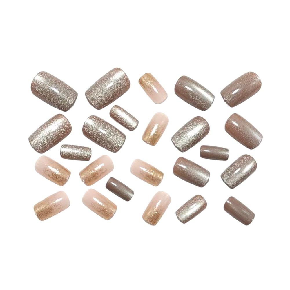 Autumn And Winter New Cat Eye Wearable Nail Art Glitter Medium And Long Nail Art Wearable Fake Nails Manicure