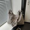 IELGY Large Capacity Simple Fashion Casual Pleated Crossbody Shoulder Tote Bag