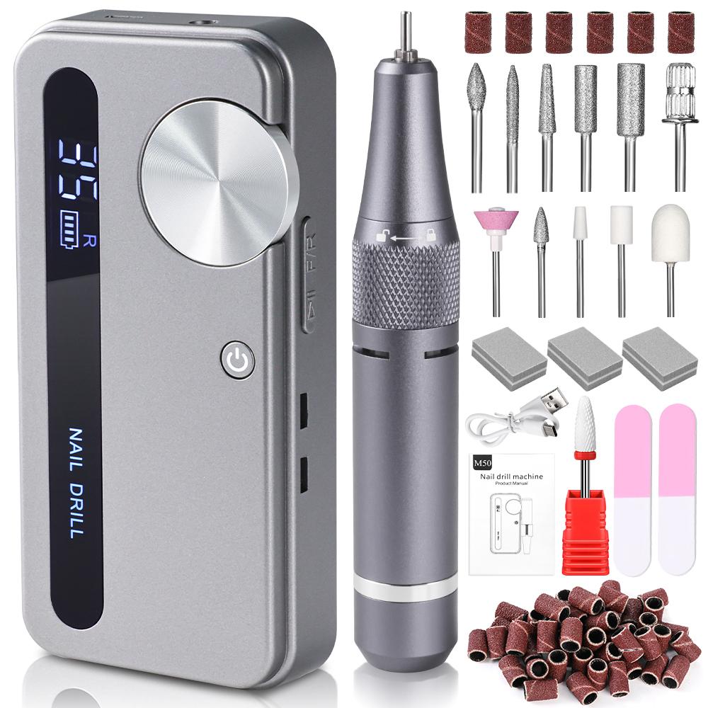 35000RPM Electric Nail Drill Machine Professional Nail Drills for Gel Nails Polish Rechargeable Portable Nail File Manicure Tool