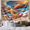 Ocean Starfish Shells Printed Tapestry, Wall Hanging,Livingroom, dormitory, Large Wall Decor, Fabric Decor Fan Birthday Gifts