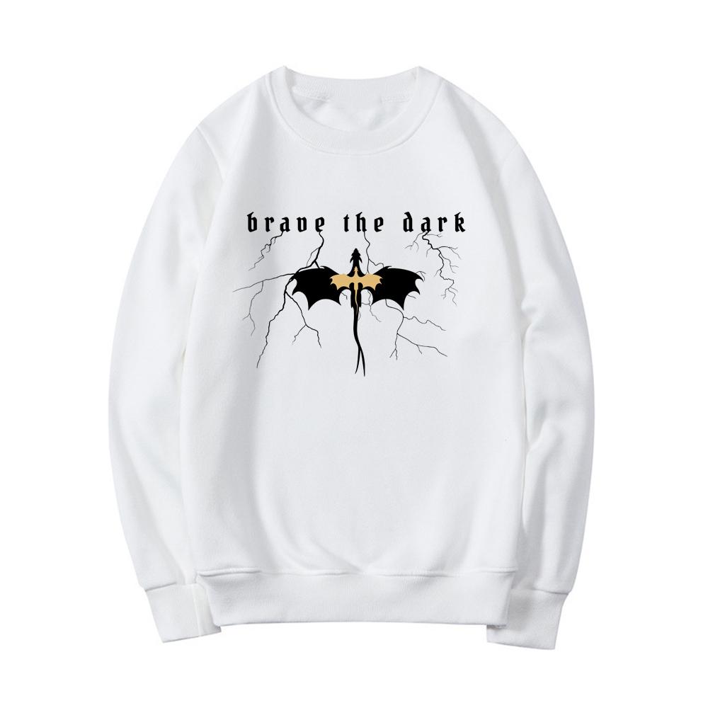 Onyx Storm Brave The Dark Sweatshirt Dragon Sweater Dark Academia Unisex Sweatshirts Long Sleeve Crewneck Pullover Vintage Tops