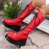 Fashion 2025 New Womens Punk Style Personalized Butterfly Slope Heel Platform Lady High Boots Motorcycle Rider Boots Stage Cosplay Shoes