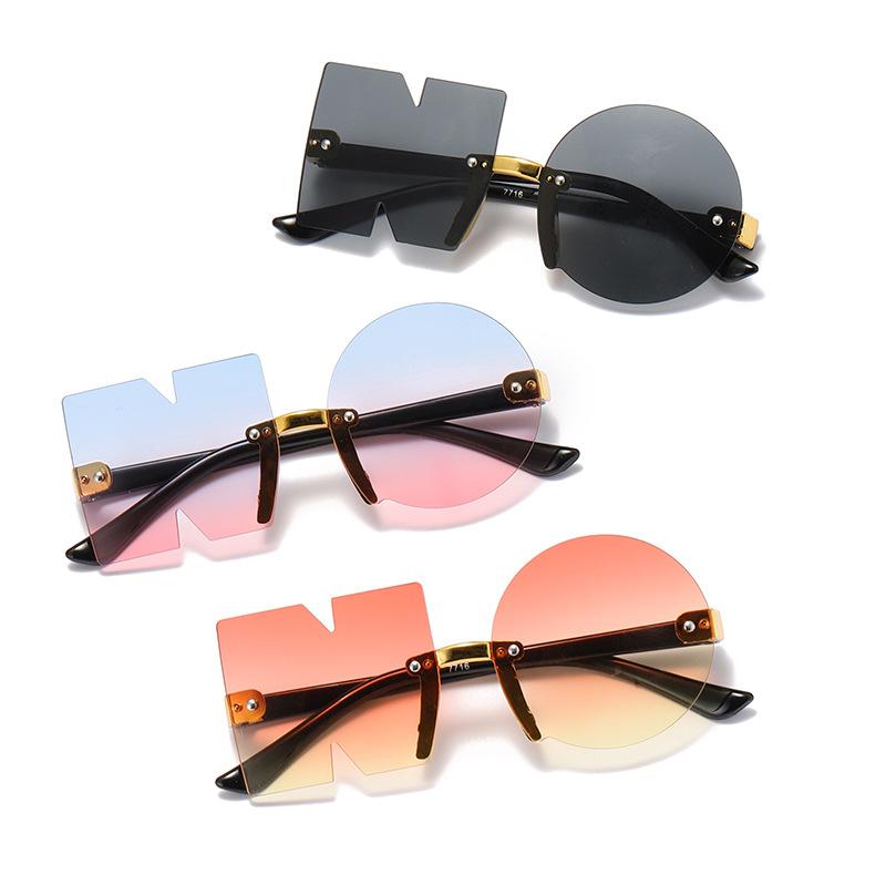 Gradient Mirror Sunglasses For Girls Boys Plastic Frame Irregular Eyeglasses Classic Travel Sun Glasses