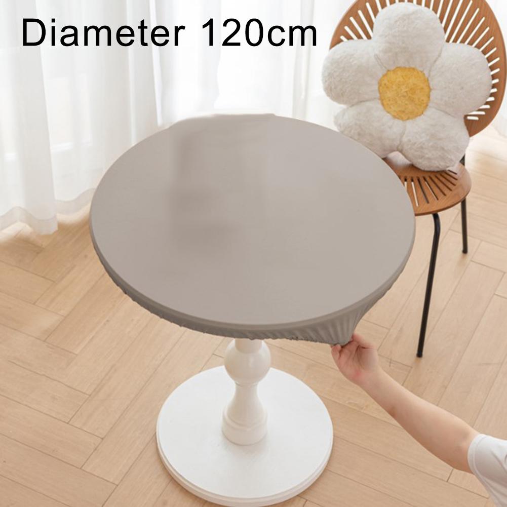Heat Resistant Waterproof Round Table Cover 120cm Diameter Made from PU Leather for Wedding Banquets and Home Table Protection