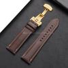 Doppelt genähtes Echtleder Uhrenarmband 20mm 22mm 24mm Armband für Seiko Faltschließe Rindslederband für Omega Uhrenarmband