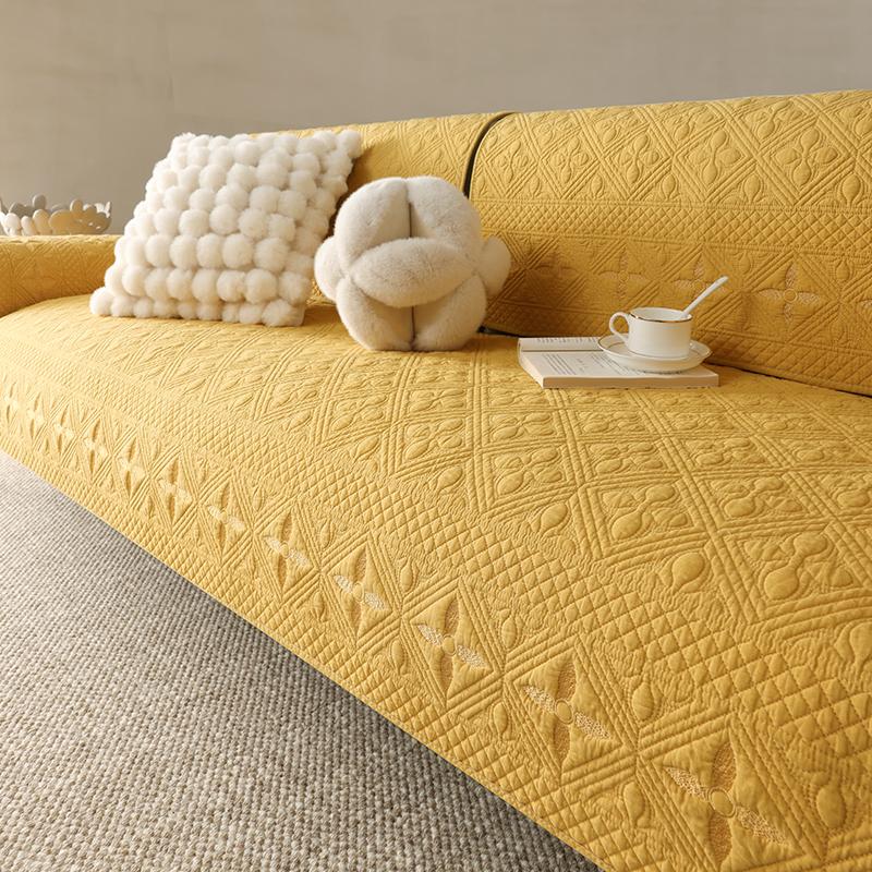 Cotton Sofa Cushion Cotton Fabric Non-slip Simple Universal Washed Cotton Sofa Cover Cover New Cover Cloth Cushion