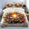 Colorful Musical Instruments Art Bedding Duvet Cover Set Duvet Cover Pillowcases  (1*Duvet Cover 2*Pillowcases, without duvet insert)
