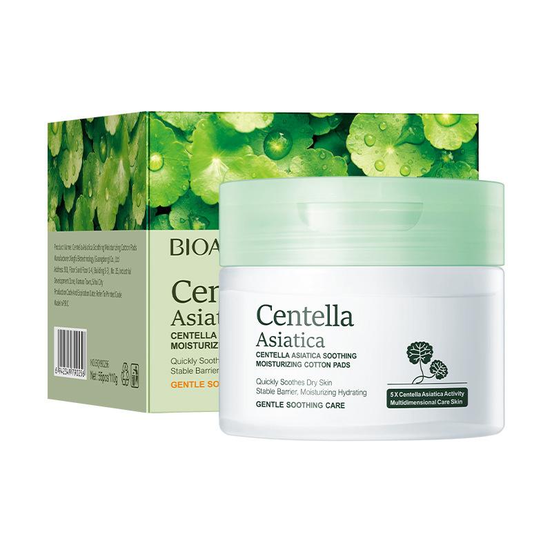 Centella Asiatica Cotton Pads Soothing Moisturizing Facial Toner Pads Hydrating Absorbent Sheets 55pcs 110g 55pcs/110g