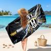 Asciugamano da Spiaggia Personalizzato Juventus FC, Stampa Testo Nome Personalizzato, Asciugamano Morbido Asciugatura Rapida con Logo Calcio, Regalo per le Vacanze