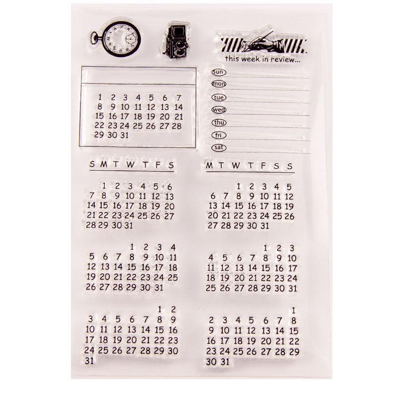 Date Week Month Number Symbol Rubber Clear Stamps for Card Making Decoration DIY Scrapbooking Embossing Album Decor Craft