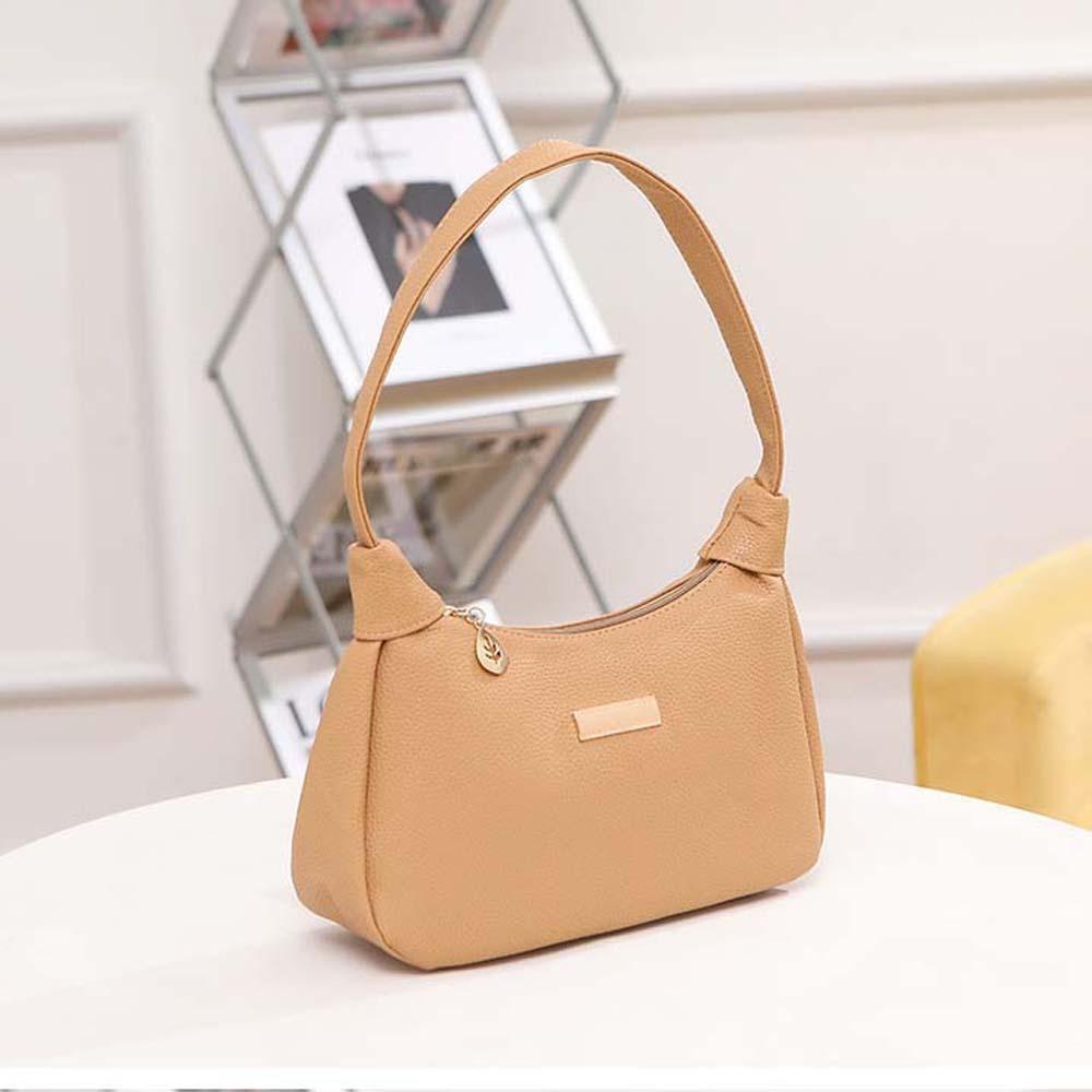 Solid Color French Underarm Bag Large Capacity Texture Handbag Storage Bag PU Hobo Bag  Travel