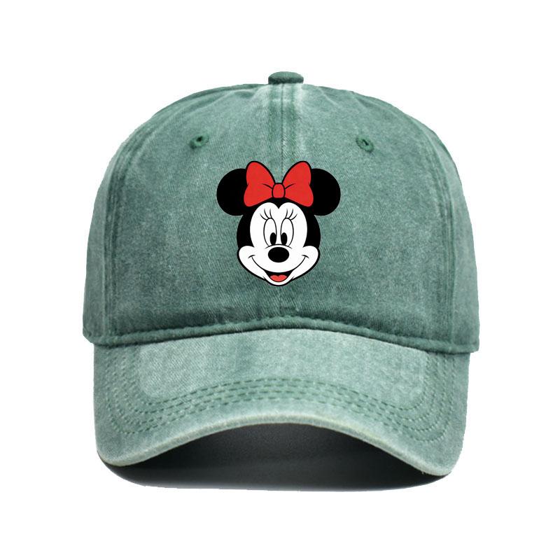 Retro Washed Mickey Mouse Print Baseball Cap Men Women Vintage Kpop Snapback Cap Adjustable Breathable Trucker Hat Sunscreen Hat