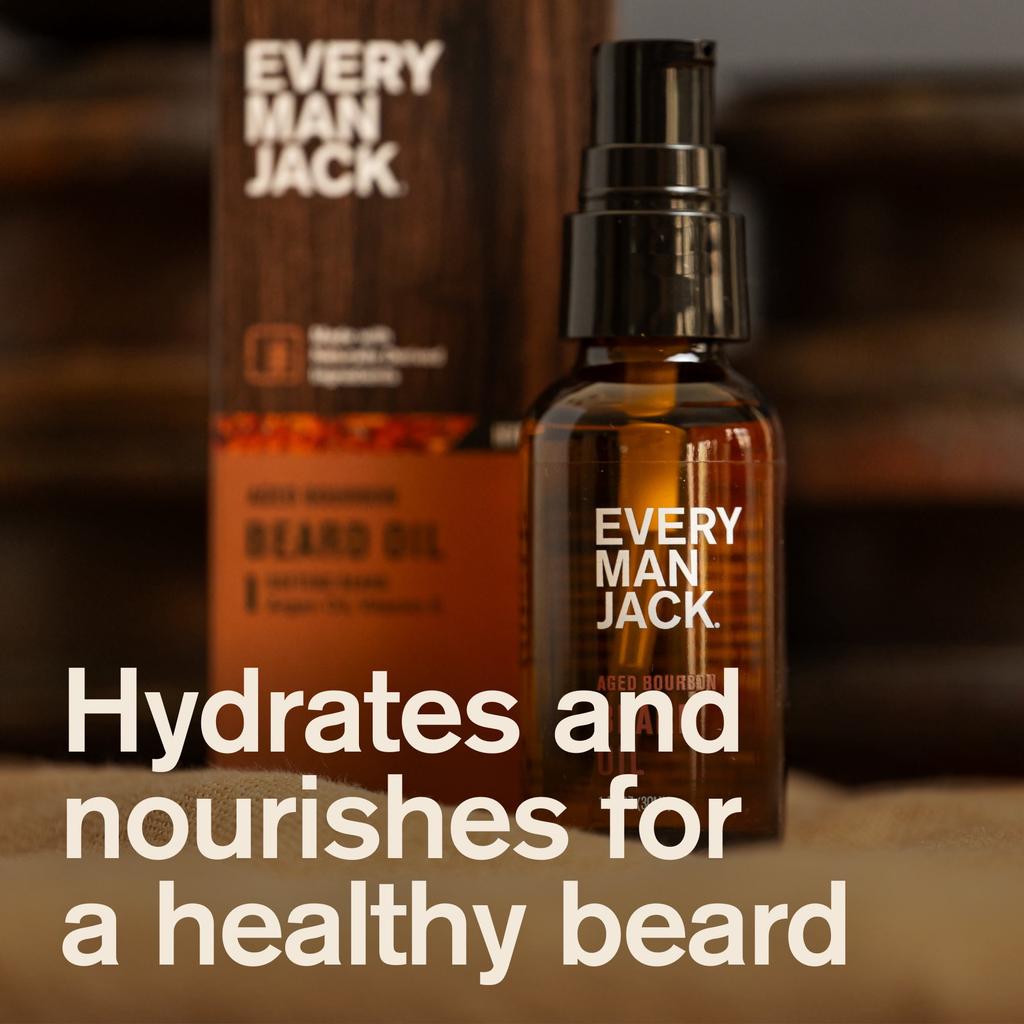 Every Man Jack Beard Oil   Moisturize   Soften Your Beard   Light Aged Bourbon Scent  1oz