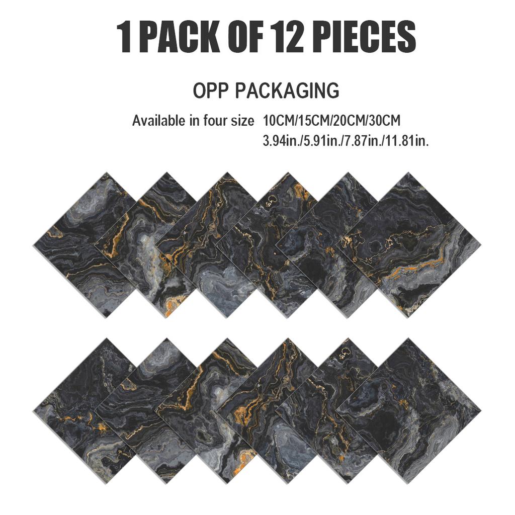 Crystal Marble Kitchen Oil-Proof Tile Sticker Non-Slip Waterproof Wall Sticker Imitation Tile Bedroom Wall Sticker