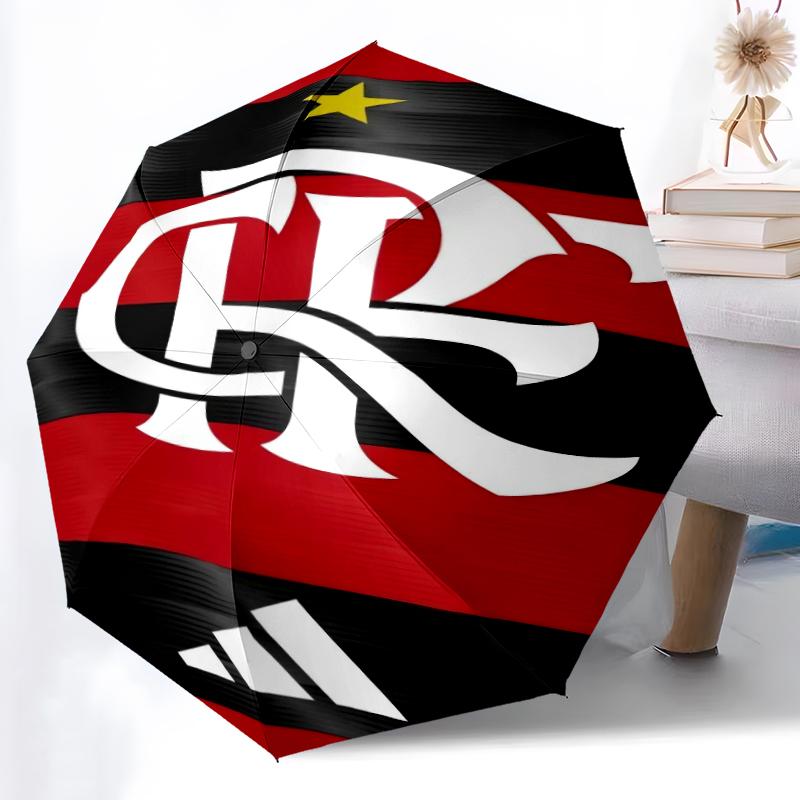 1pc Sturdy 8-Bone Auto Umbrella, Rangers FC Umbrella, Digital Printed, Foldable Umbrella for On-the-Go Outdoor Use