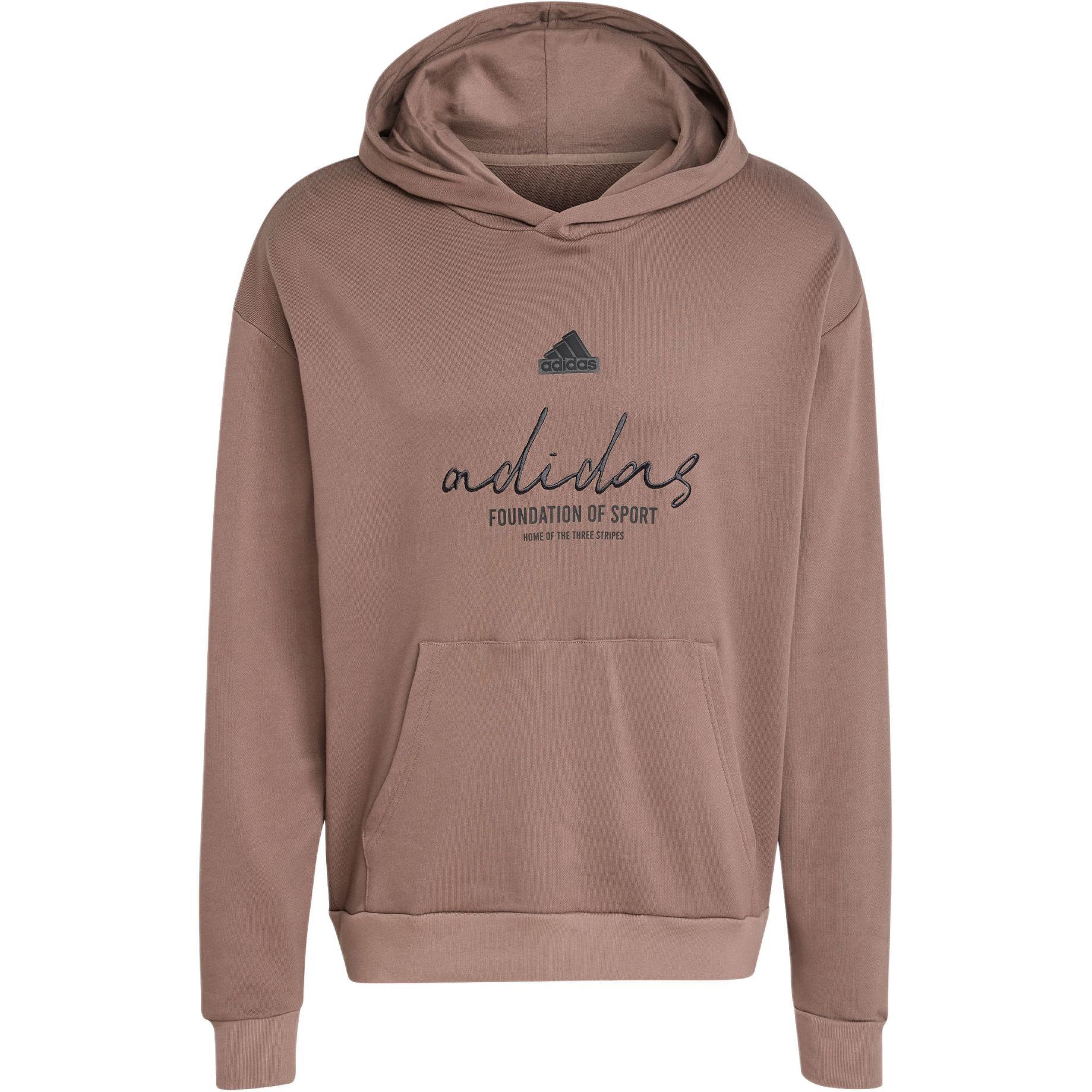 adidas Brand Love French Terry Hoodie Asia Sizing Valentine s Day Brown Men s IW3534 M
