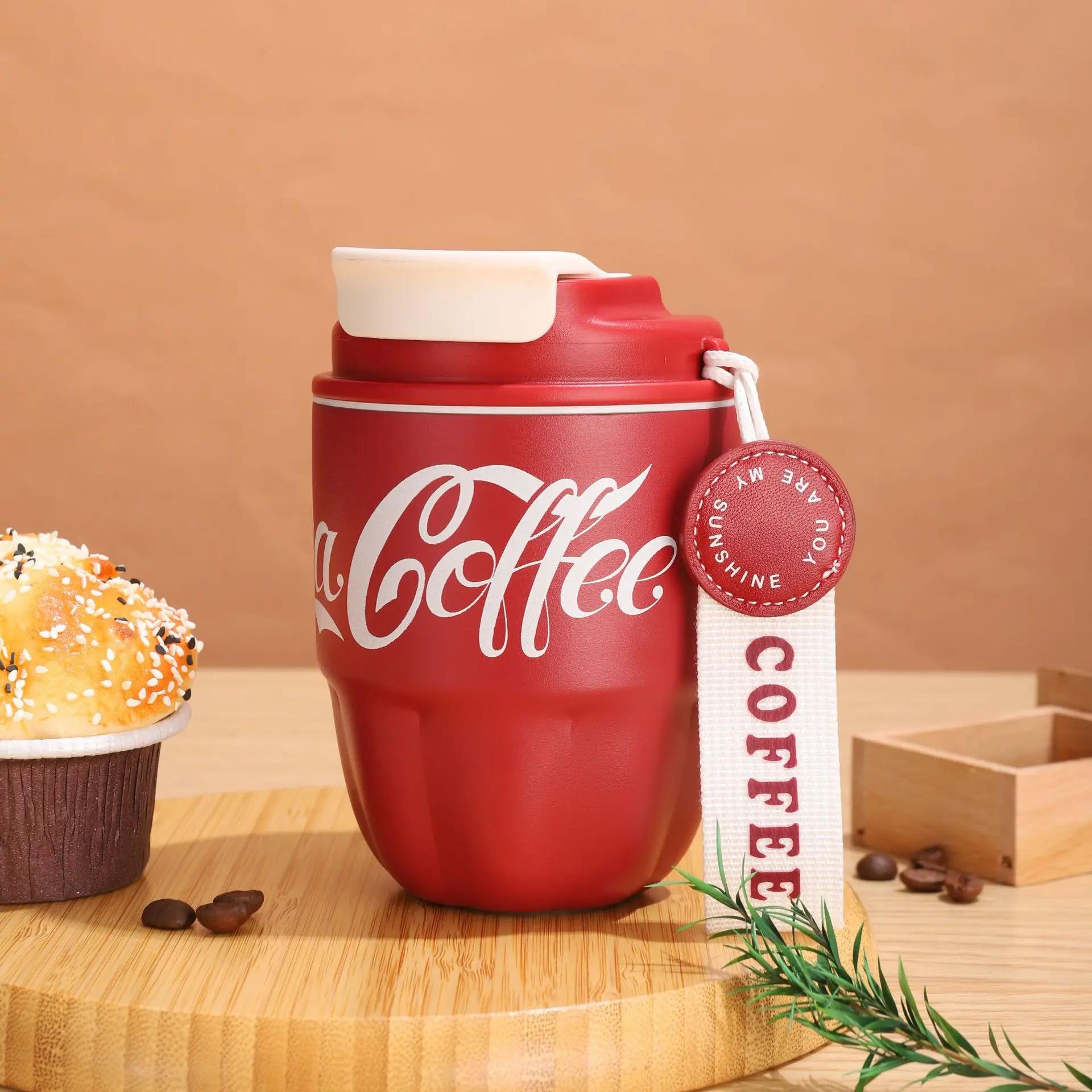 

Изолированная чашка из нержавеющей стали, 260/320 мл, кофейная дорожная кружка, чашки с двойными стенками, вакуумная изоляция, мини-портативная офисная чашка с двумя напитками 260ml