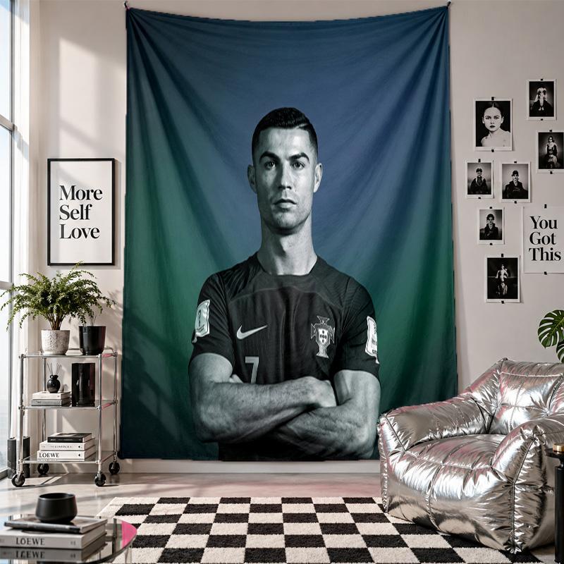 Cristiano Ronaldo Wall Tapestry Home Decor Wall Hanging Cloth for Bedroom Living Room Background