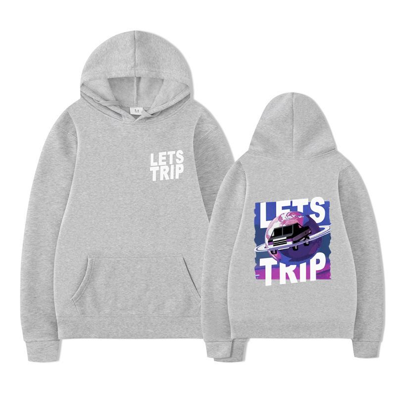 Autumn LETS TRIP Letter Printed Men's Hoodie Y2K Clothes Vintage Fashion Unisex Long Sleeve Pullovers