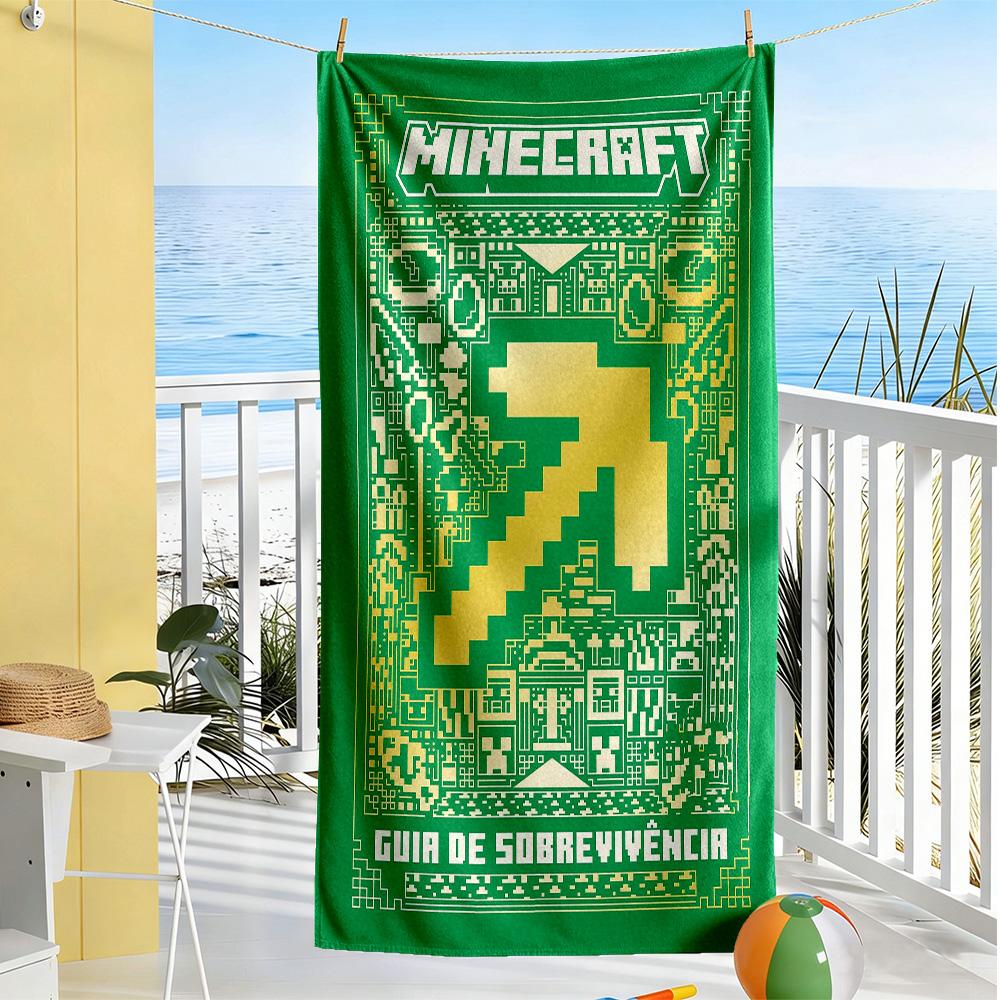 Minecraft Beach Towel Super Soft Microfiber Quickdry Fabric Comfortable Lightweight